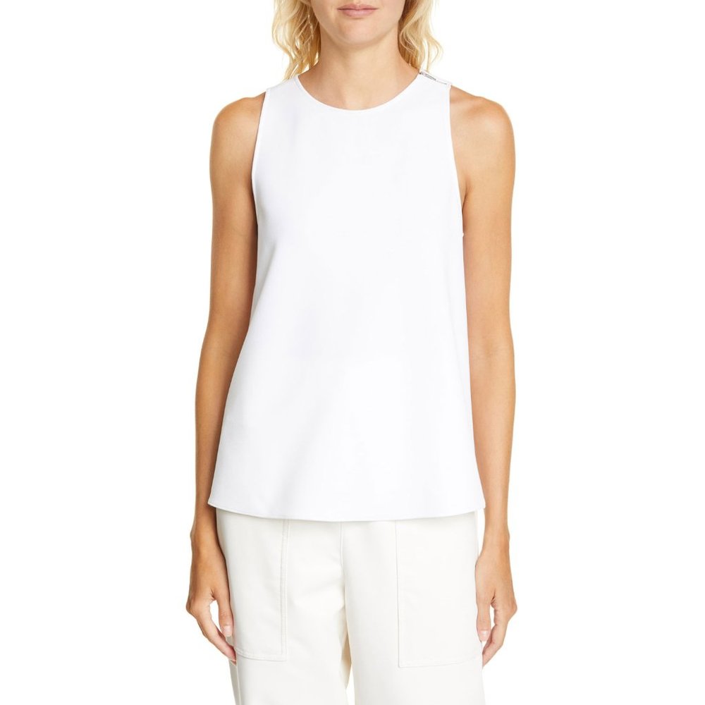 Tibi NWT White Twist Back Crepe Tank Size 0